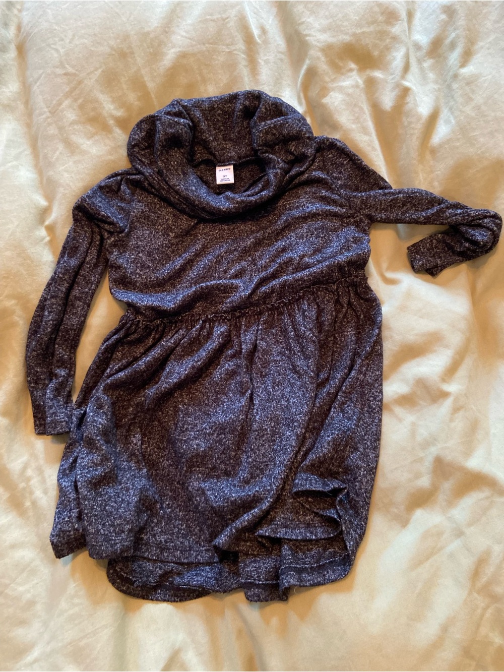 Old Navy 3T heathered grey/black long sleeve turtleneck dress